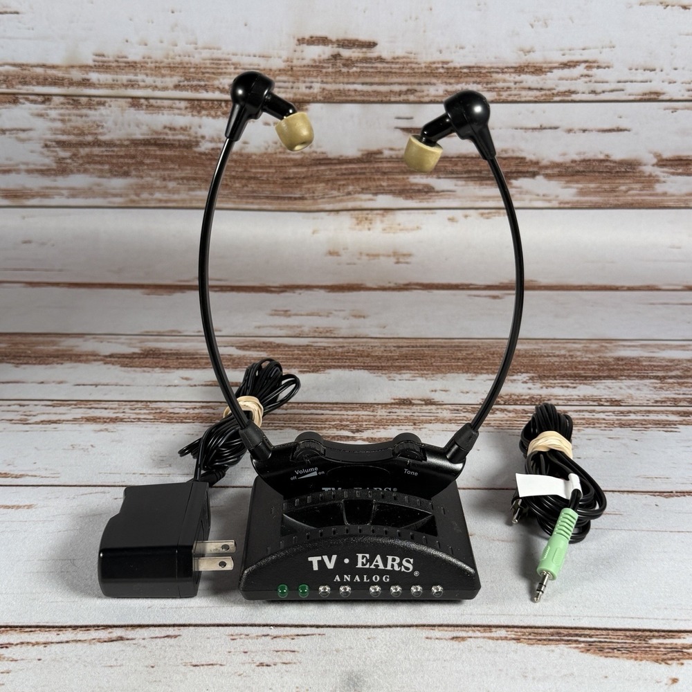 TV Ears 2.3 MHz Clarity Wireless Double Headsets System Cables Used